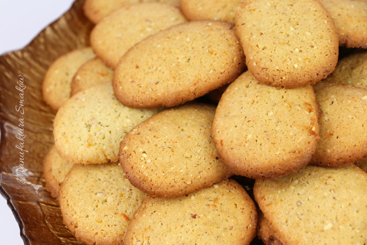 Ciasteczka pomarańczowo - migdałowe.